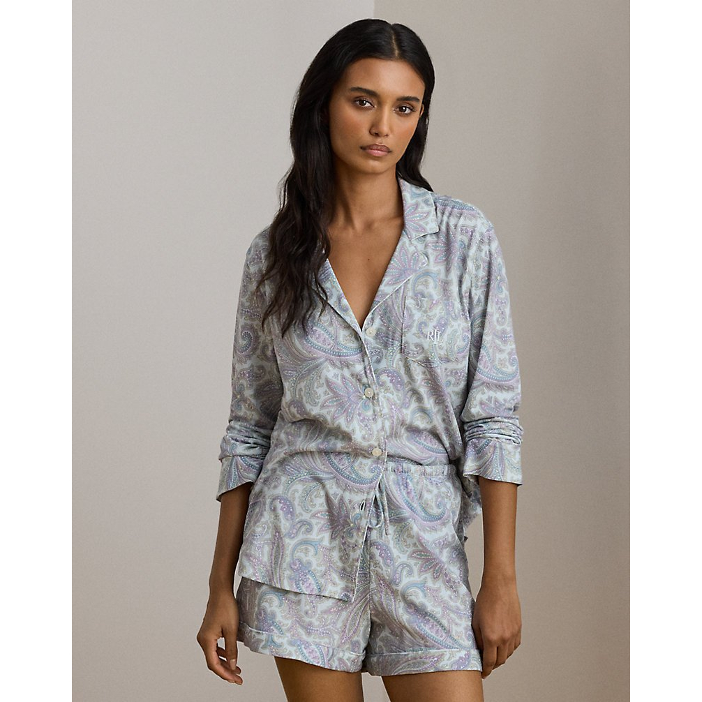 'Paisley Jersey Boxer Sleep Set' pour Femmes