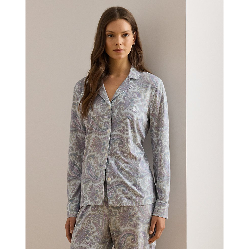 'Paisley Cotton-Blend Jersey Sleep Set' pour Femmes
