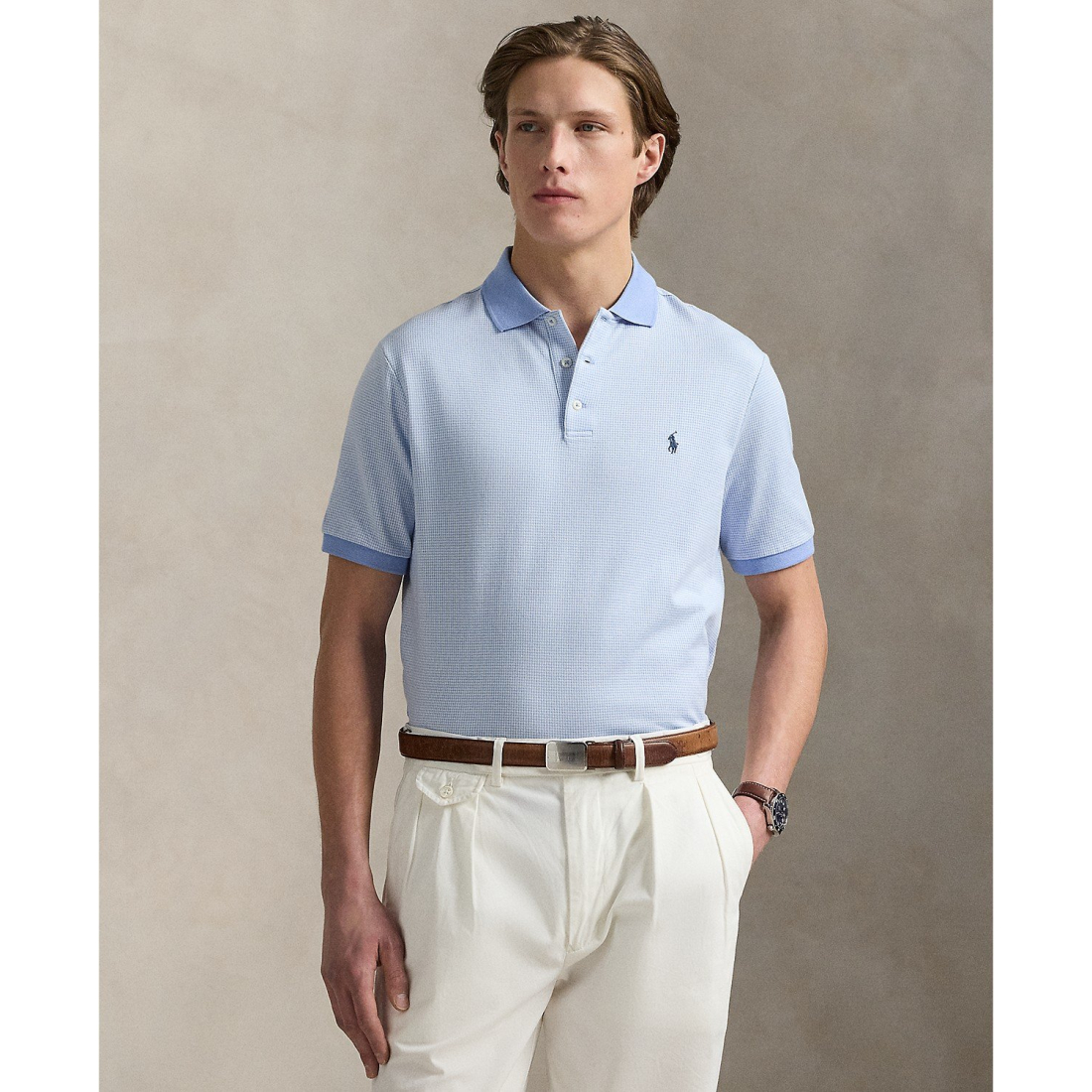 'Classic Houndstooth Jersey Polo Shirt' pour Hommes