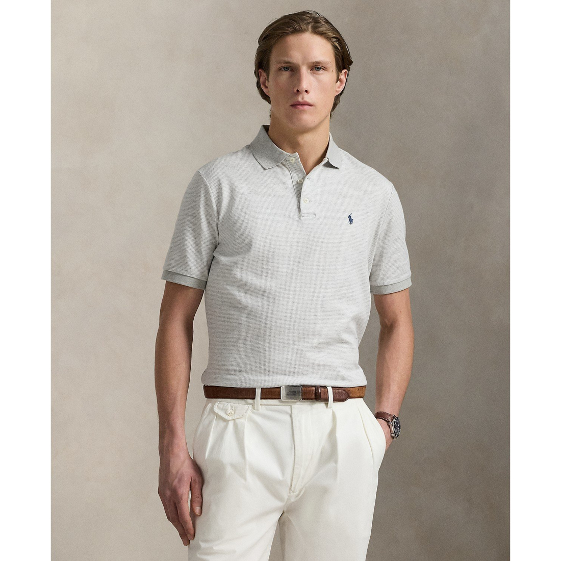 'Classic Houndstooth Jersey Polo Shirt' pour Hommes
