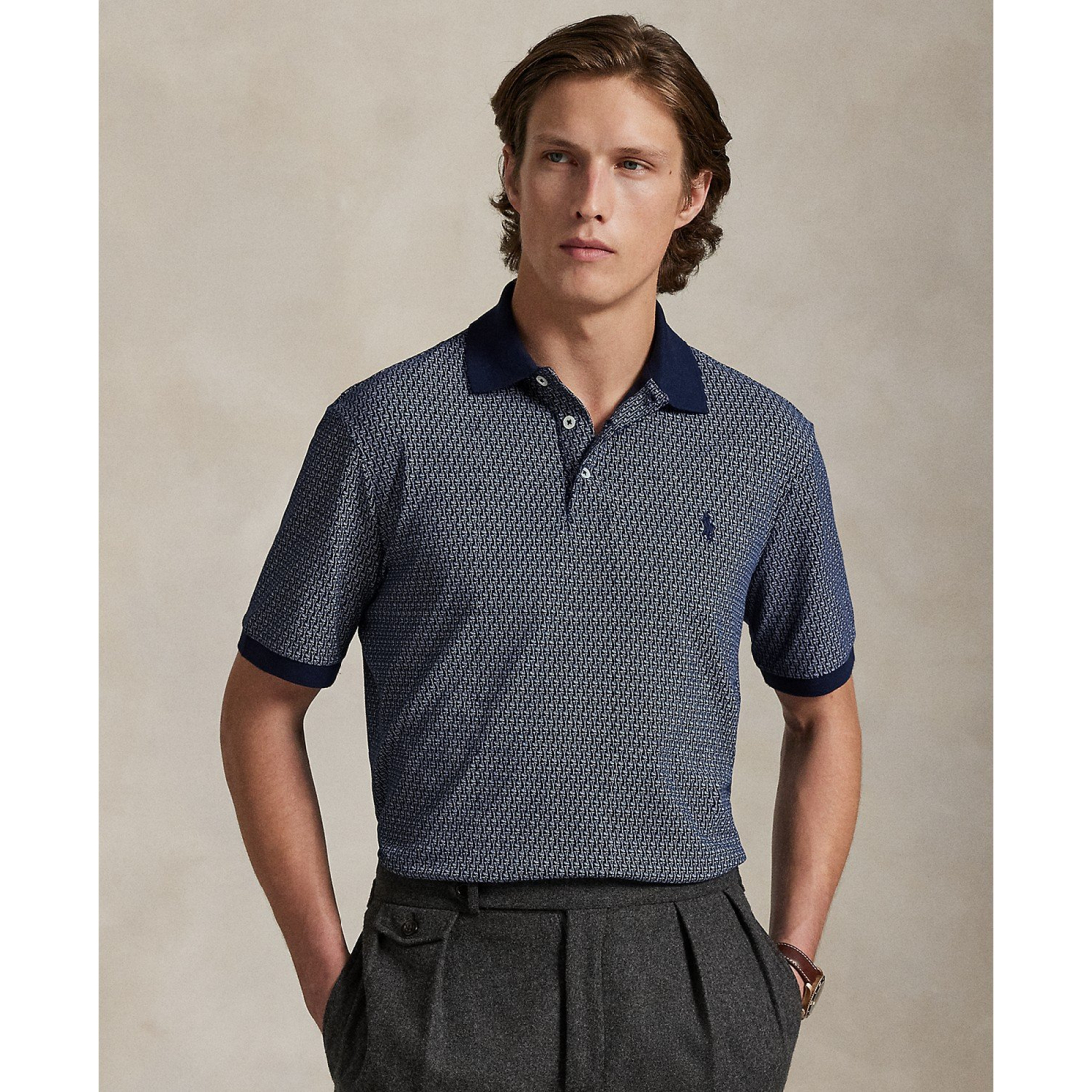 'Classic-Fit Stretch Mesh Polo Shirt' pour Hommes