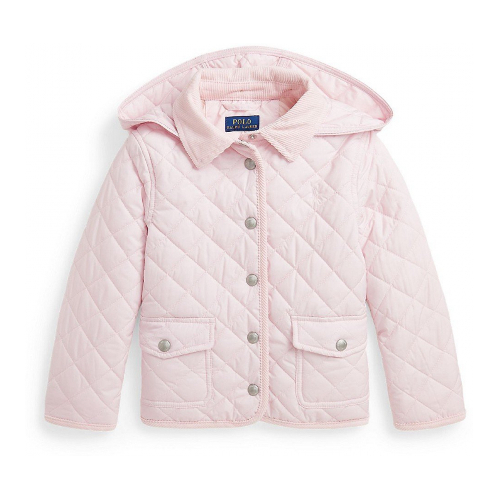 'Toddler and Little Girls Quilted Water-Repellent Barn Jacket'
