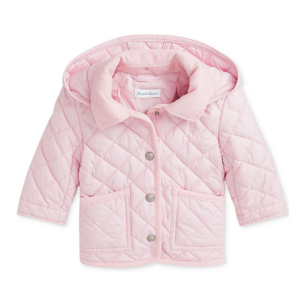 'Baby Girls Quilted Hooded Coat'