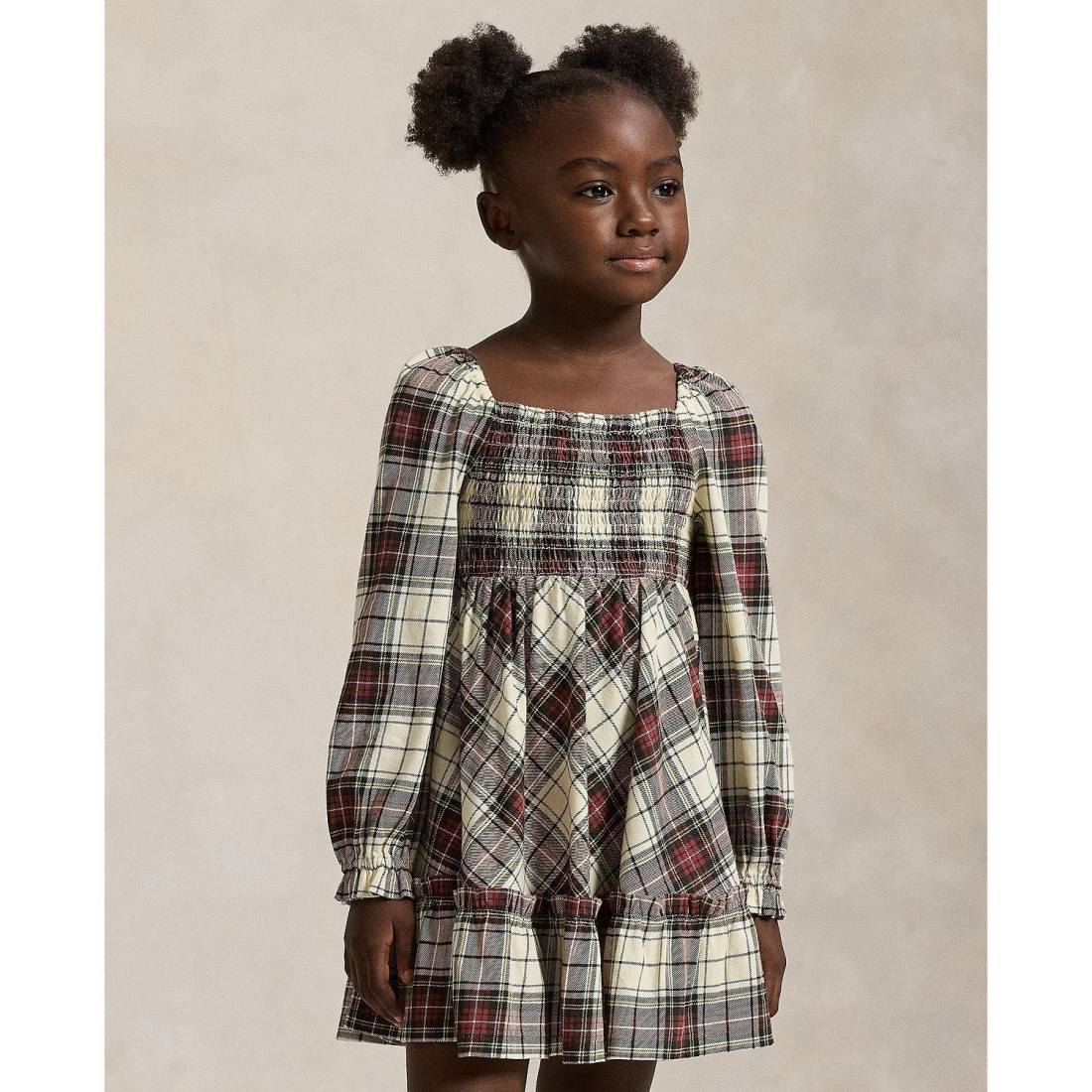 'Girls' 2T-6X Plaid Pattern Ruffled Dress'