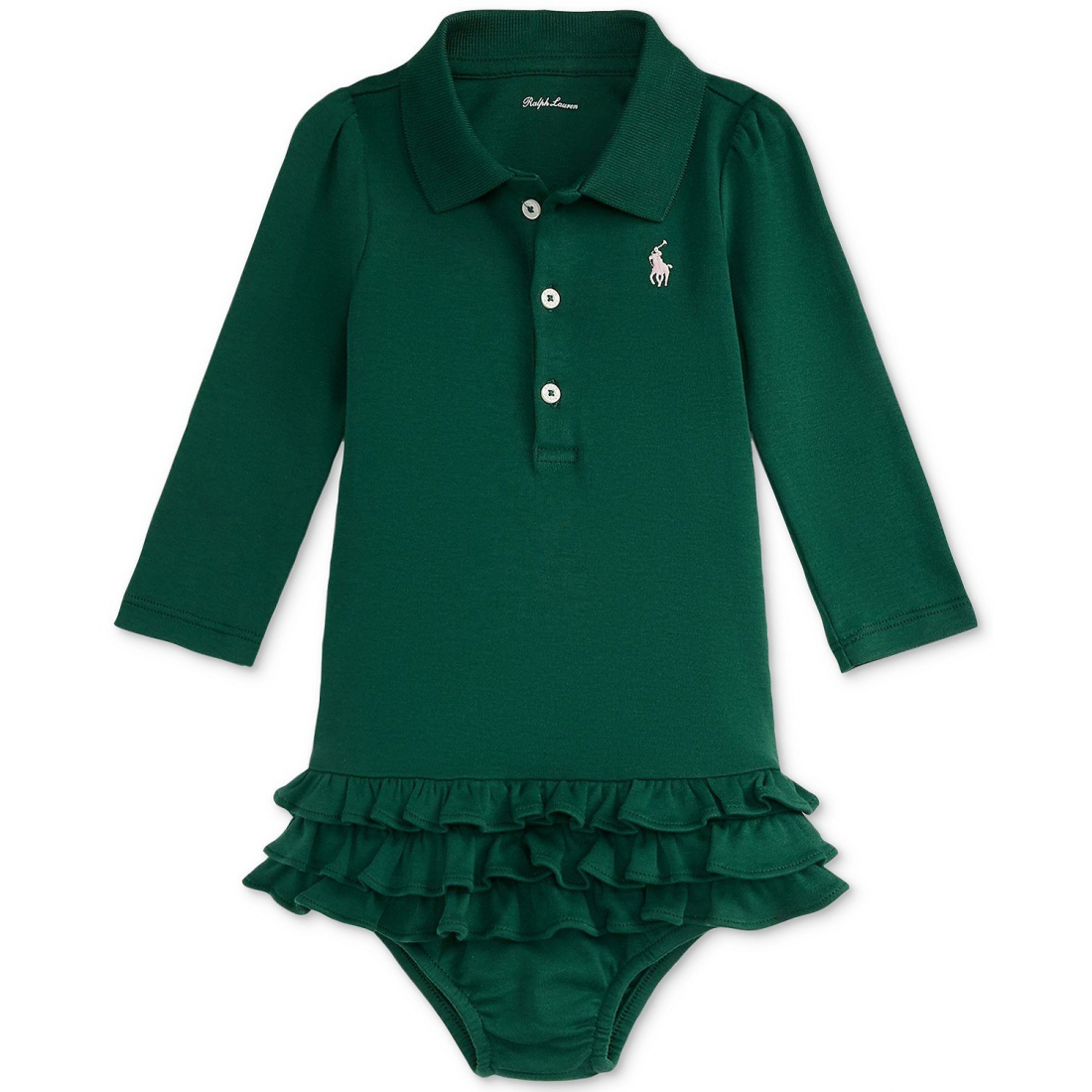 'Baby Girls Ruffled Polo Dress'