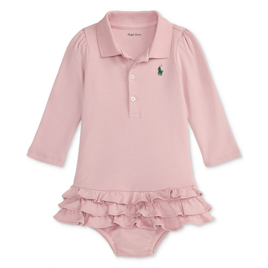 'Baby Girls Ruffled Polo Dress'