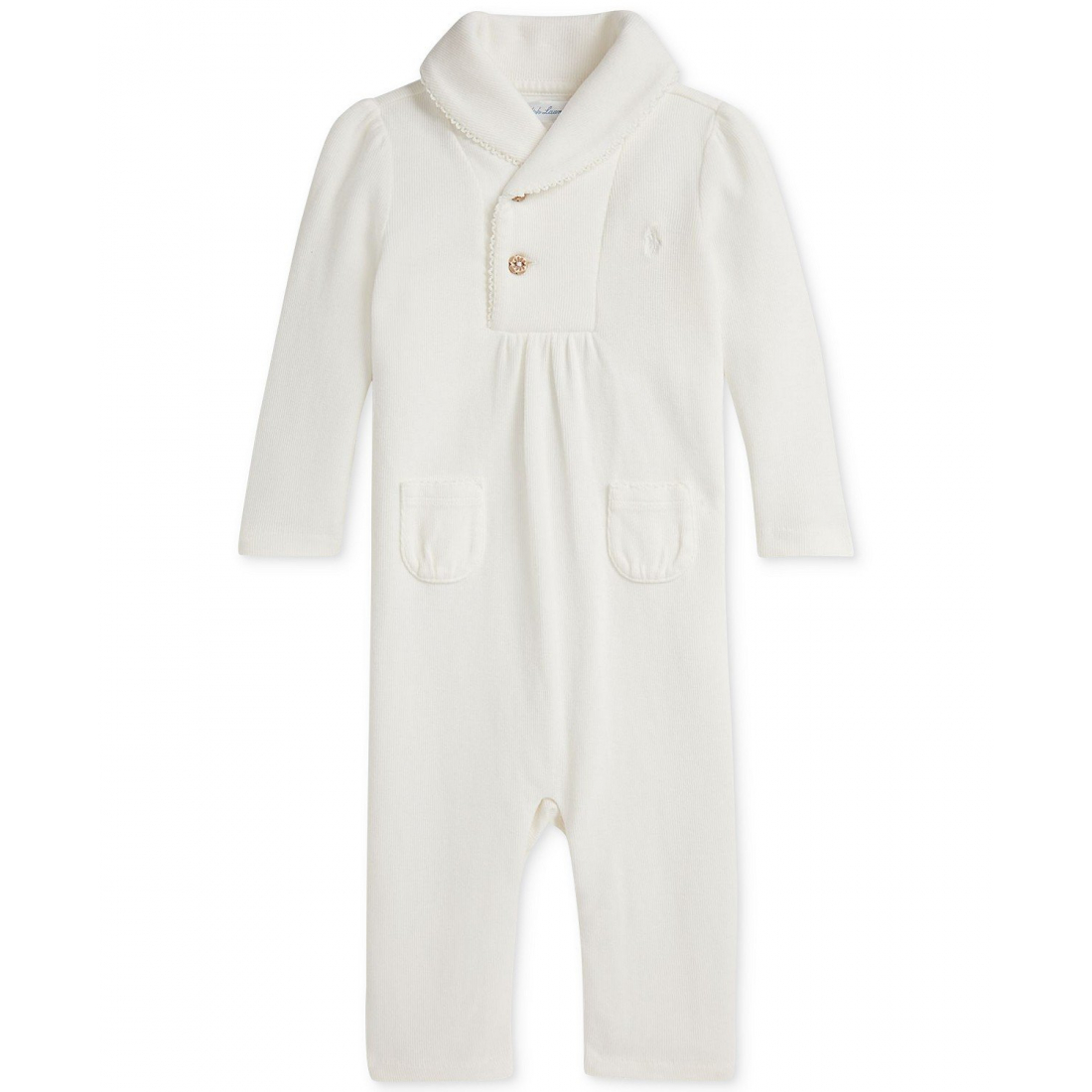'Baby Girls Rib-Knit Coverall'