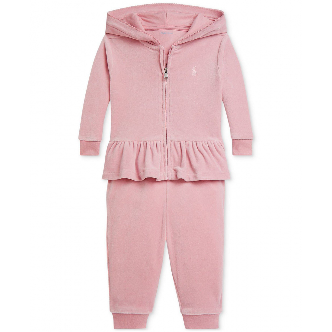 'Baby Girls Velour Hoodie & Jogger Pant Set'