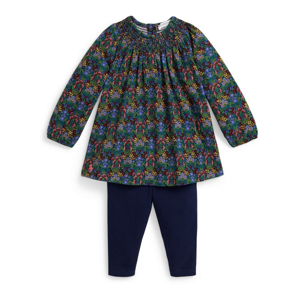 'Baby Girls' Floral Jersey Top and Leggings, 2-Piece Set'