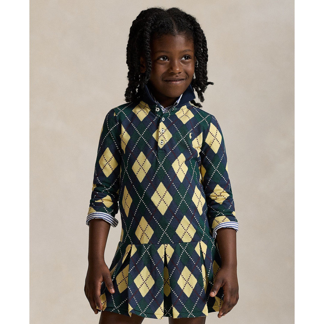 'Girls' 2T-6X Printed Polo Dress'