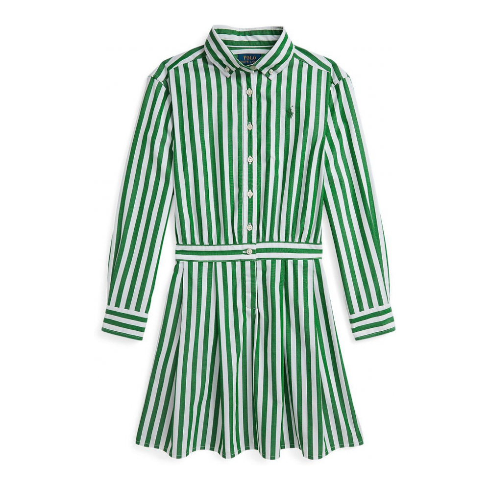 'Girls' 7-16 Striped Long Sleeve Shirtdress'