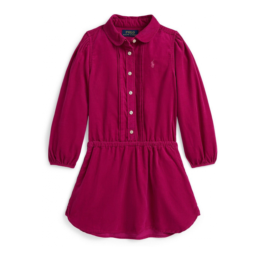 'Girls' 2T-6X Pintucked Club Collar Dress'