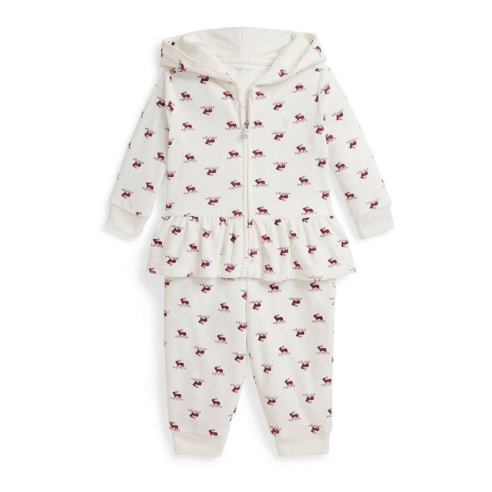 'Baby Girls' Printed Hoodie and Pants, 2-Piece Set'