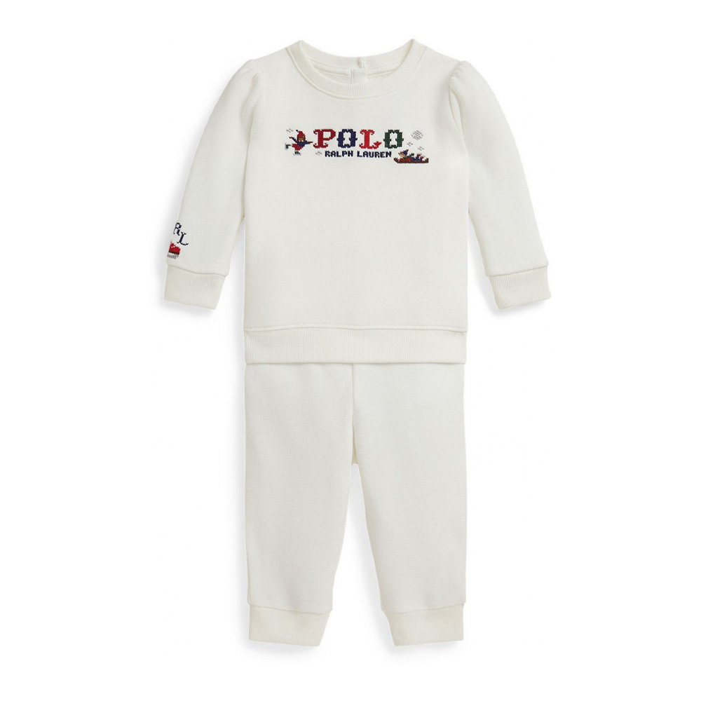 'Baby Girls' Logo Fleece Sweatshirt and Pants, 2-Piece Set'