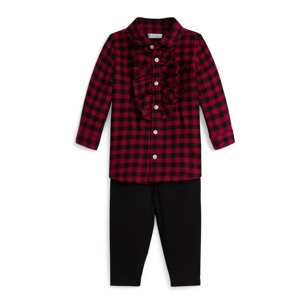 'Baby Boys' and Girls' Plaid Twill Shirt and Jersey Legging, 2-Pi'