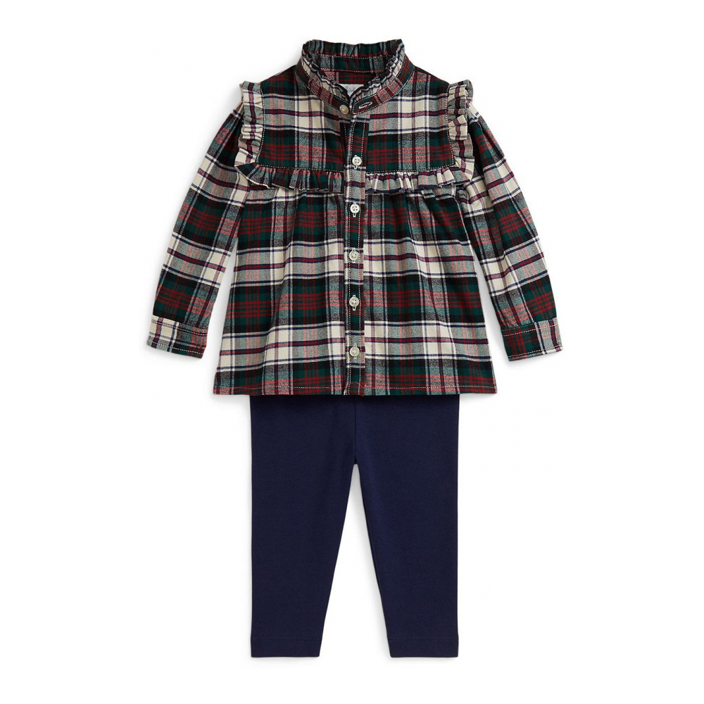 'Baby Girls' Brushed Oxford Shirt and Leggings, 2-Piece Set'