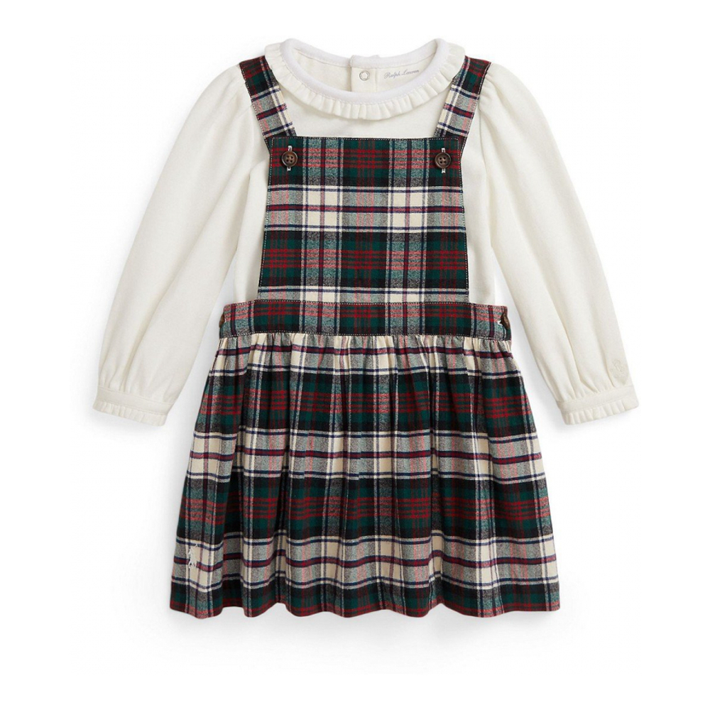 'Baby Girls' Interlock Bodysuit and Brushed Oxford Dress, 2-Piece'