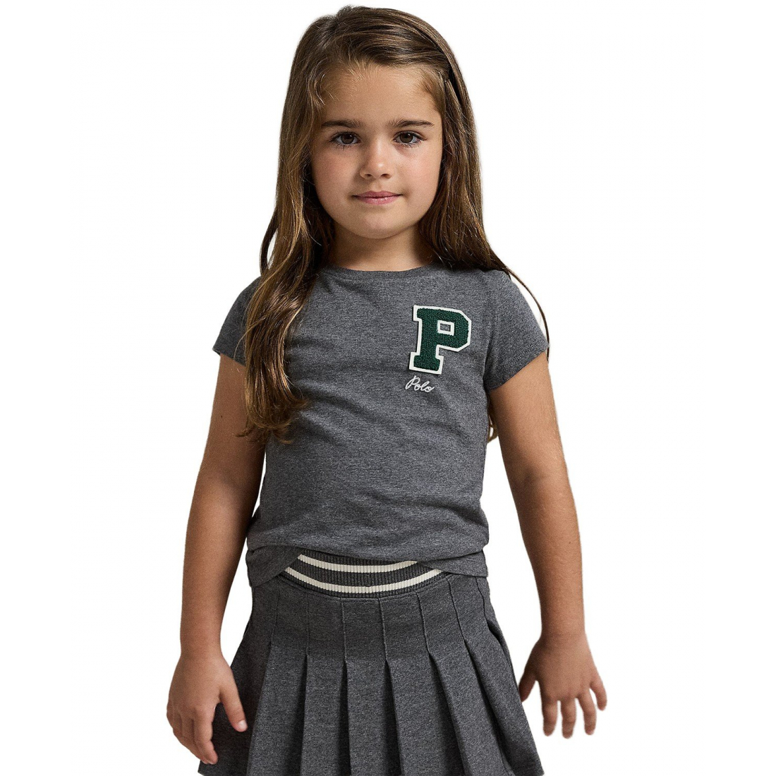 'Girls' 2T-6X Letterman Crewneck T-Shirt'