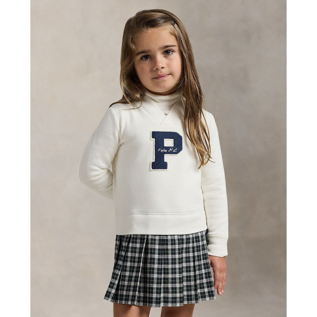 'Girls' 2T-6X Letterman Long Sleeves Sweatshirt Dress'