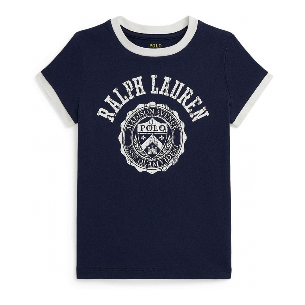 'Girls' 2T-6X Logo Crest Short Sleeve T-Shirt'