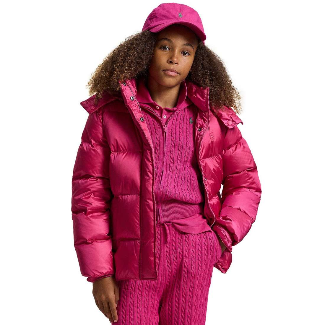 'Girls' 7-16 Metallic Hooded Outerwear Coat'