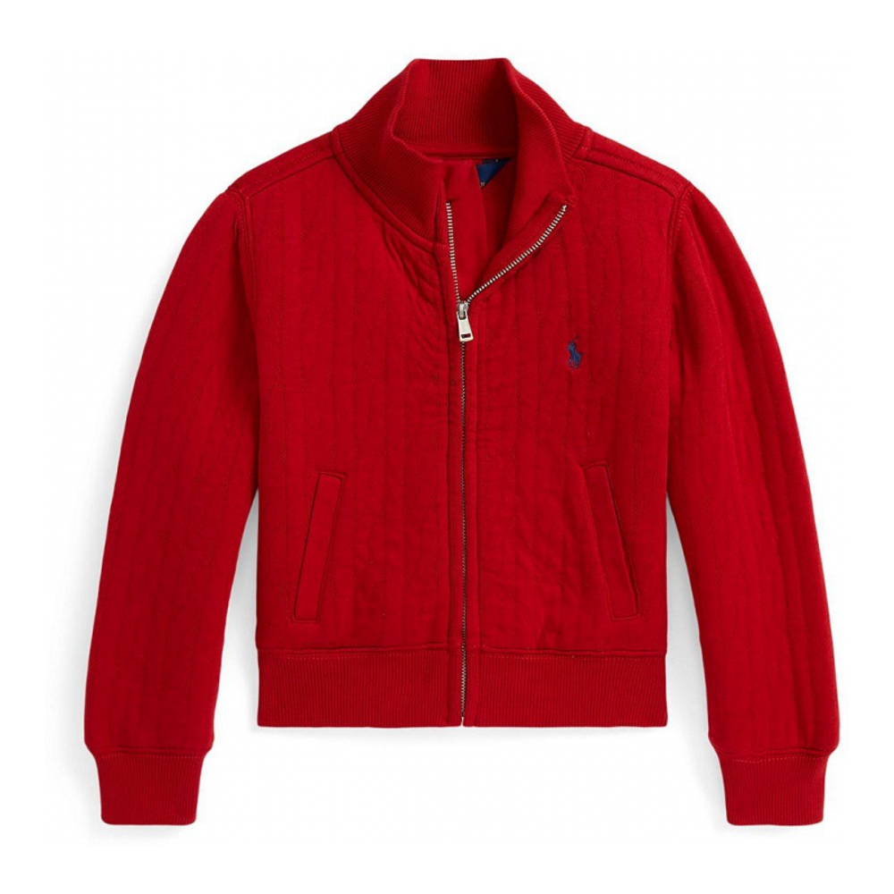 'Girls' 2T-6X Quilted Cable-Motif Jacket'