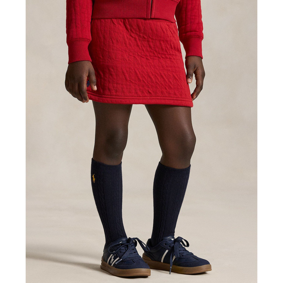 'Girls' 2T-6X Quilted Cable-Motif Skirt'