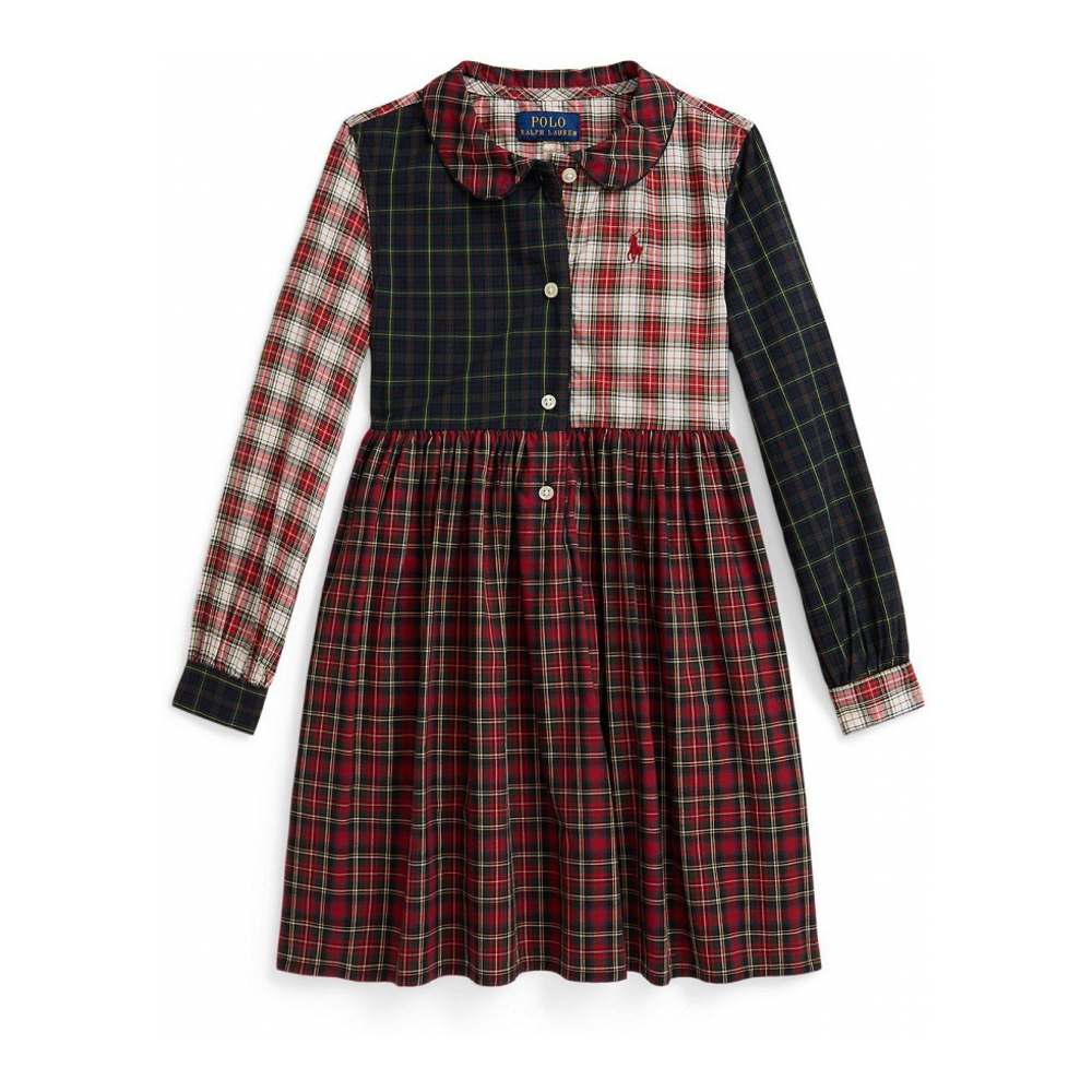'Girls' 2T-6X Plaid Poplin Shirtdress'