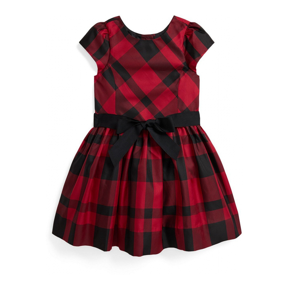 'Girls' 2T-6X Plaid Short-Sleeve Dress'