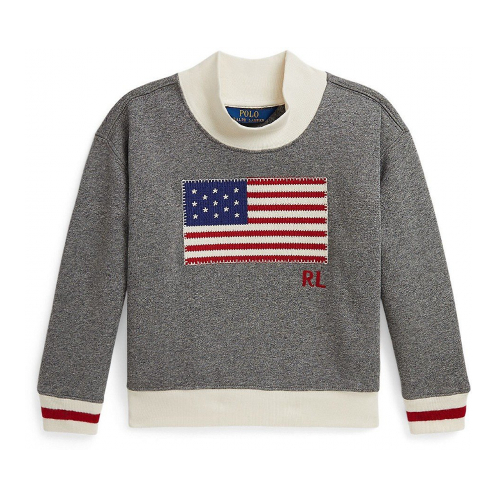 'Girls' 2T-6X Flag Mock Neck Sweatshirt'