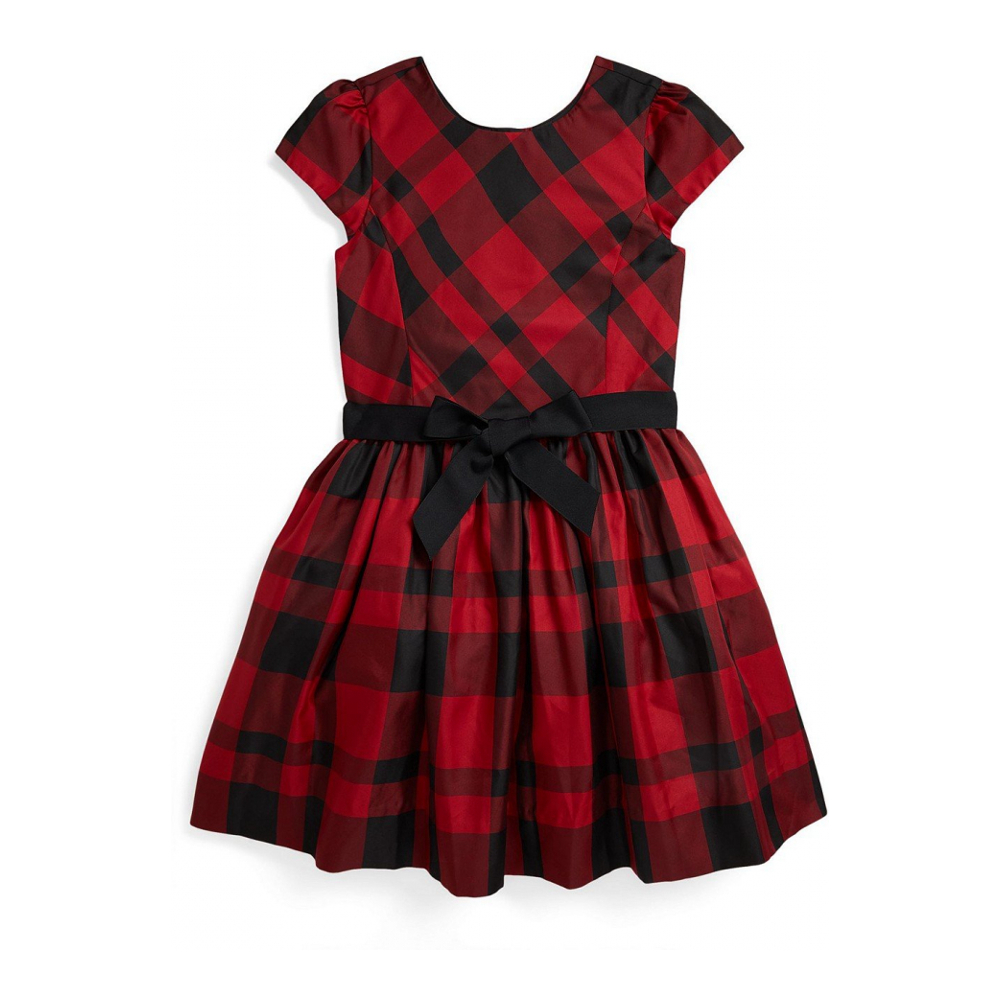 'Girls' 7-16 Short-Sleeve Plaid Taffeta Dress'