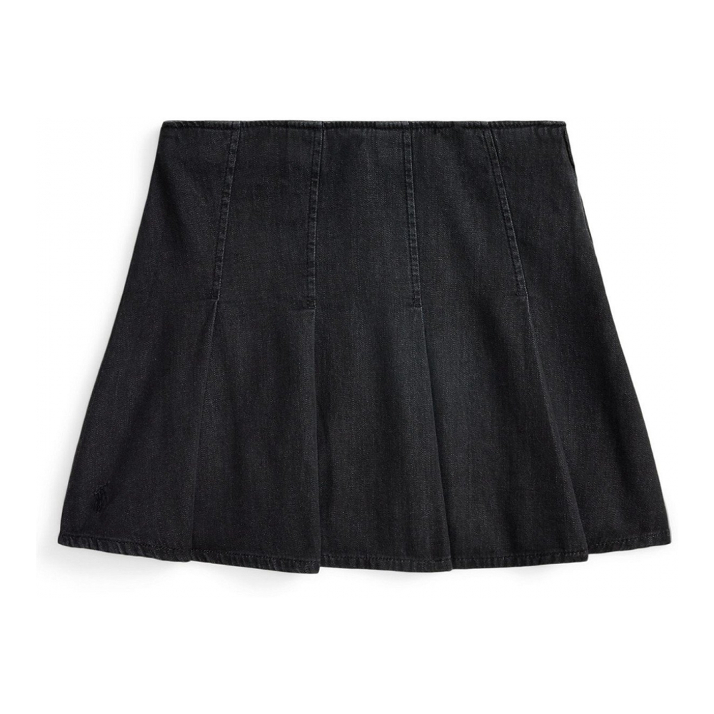 'Girls' 7-16 Pleated Cotton Denim Skirt'