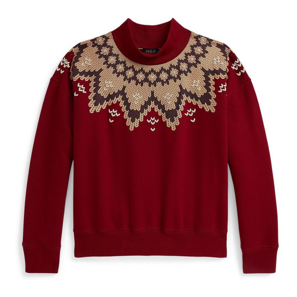 'Girls' 7-16 Fair Isle Boxy Long-Sleeve Sweatshirt'