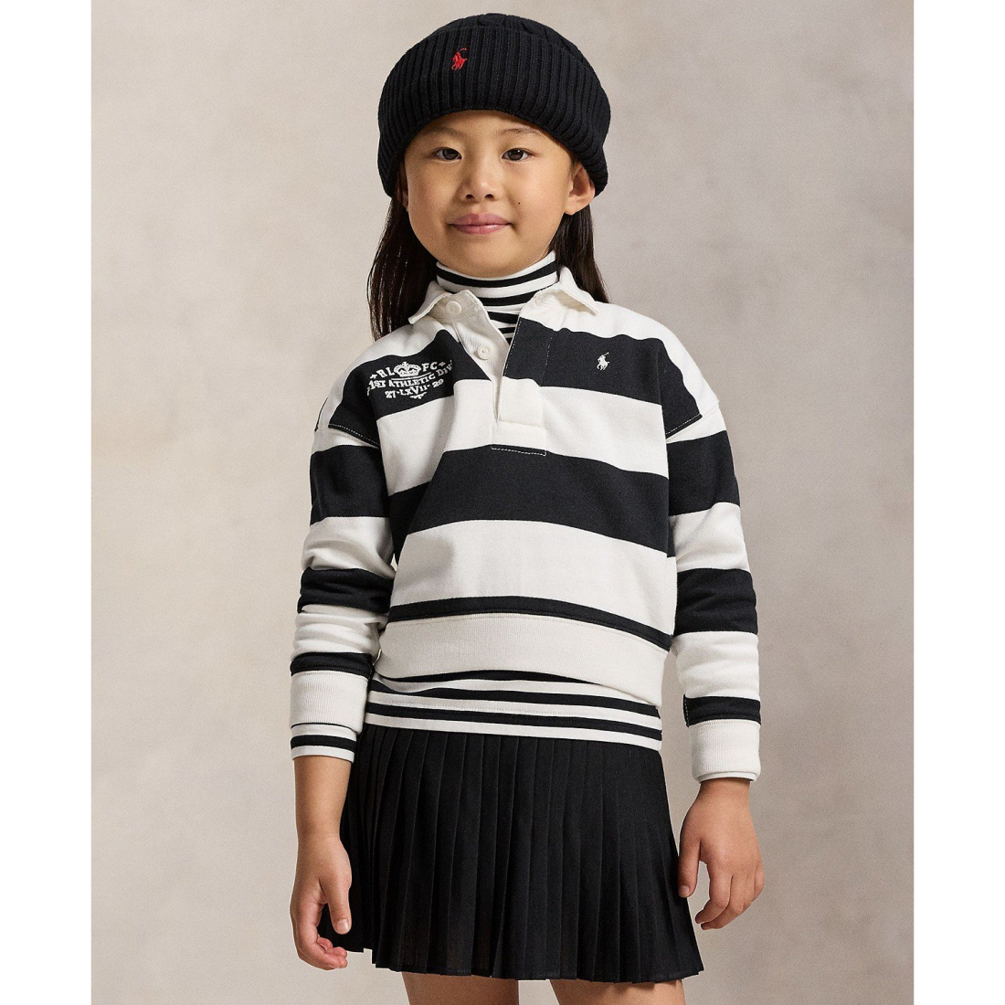 'Girls' 2T-6X Embroidered Rugby Sweatshirt'
