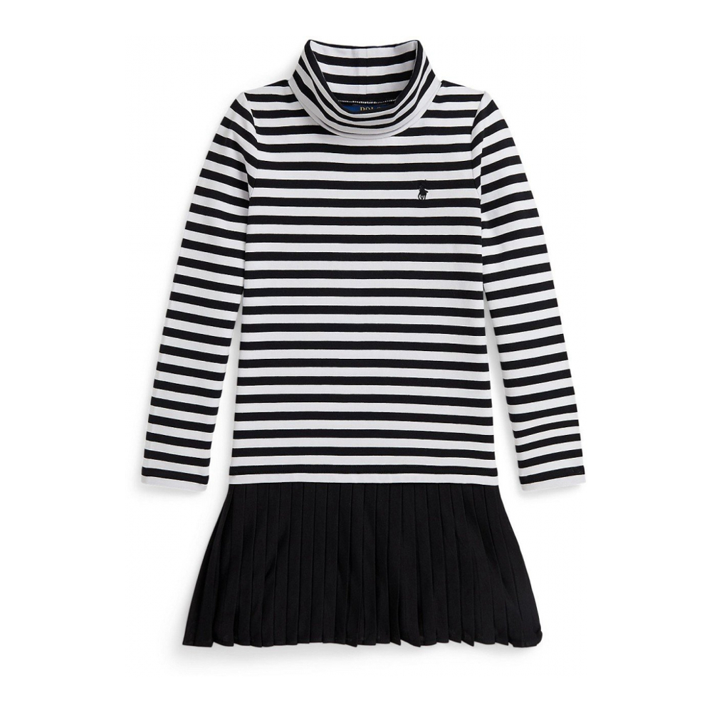 'Girls' 2T-6X Striped Turtle Neck Dress'