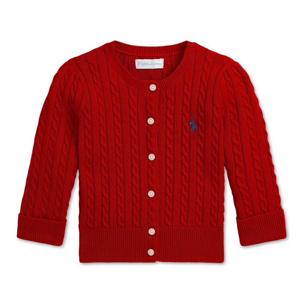 'Baby Girls Cable-Knit Cotton Cardigan'