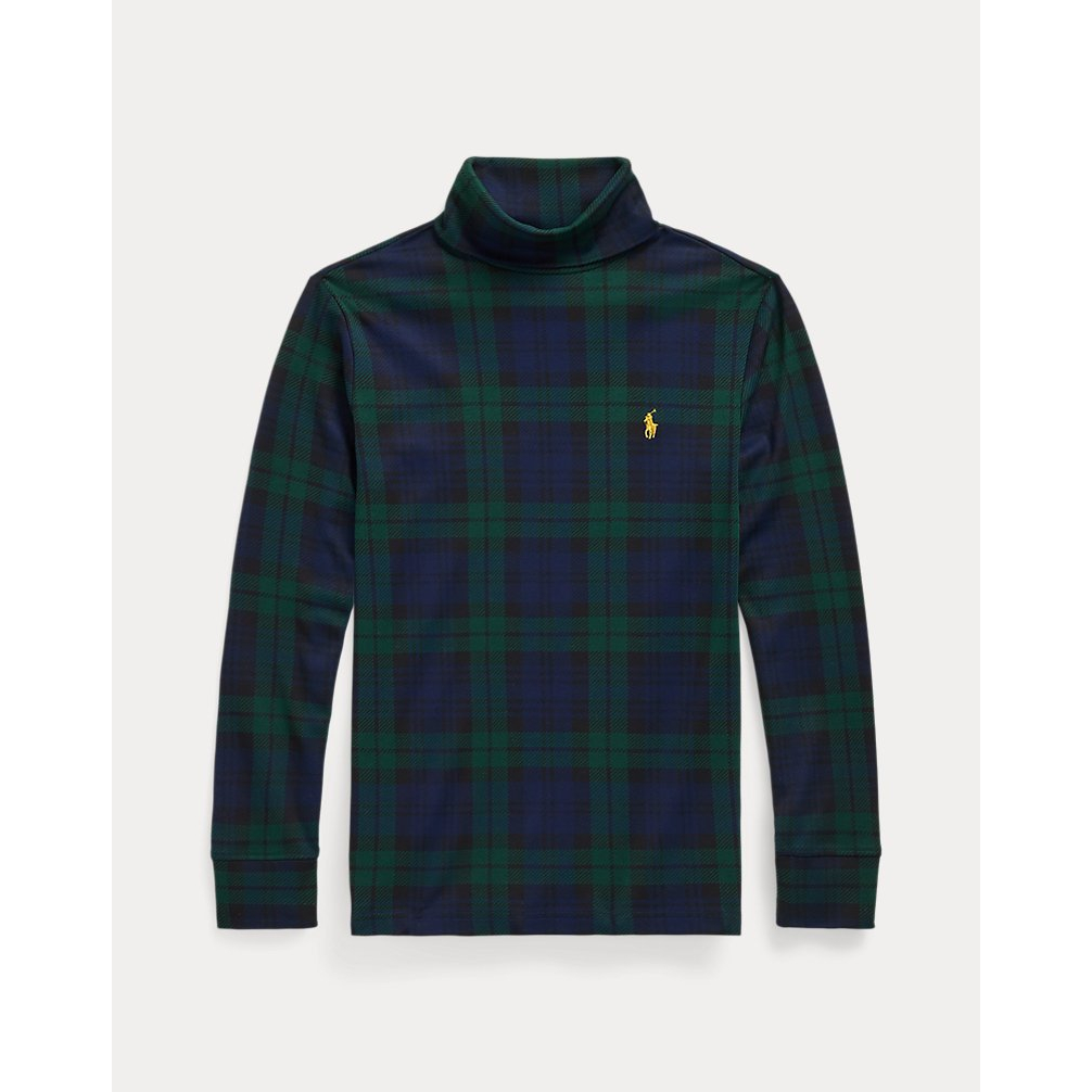 'Plaid Cotton Interlock Turtleneck' pour Garçons