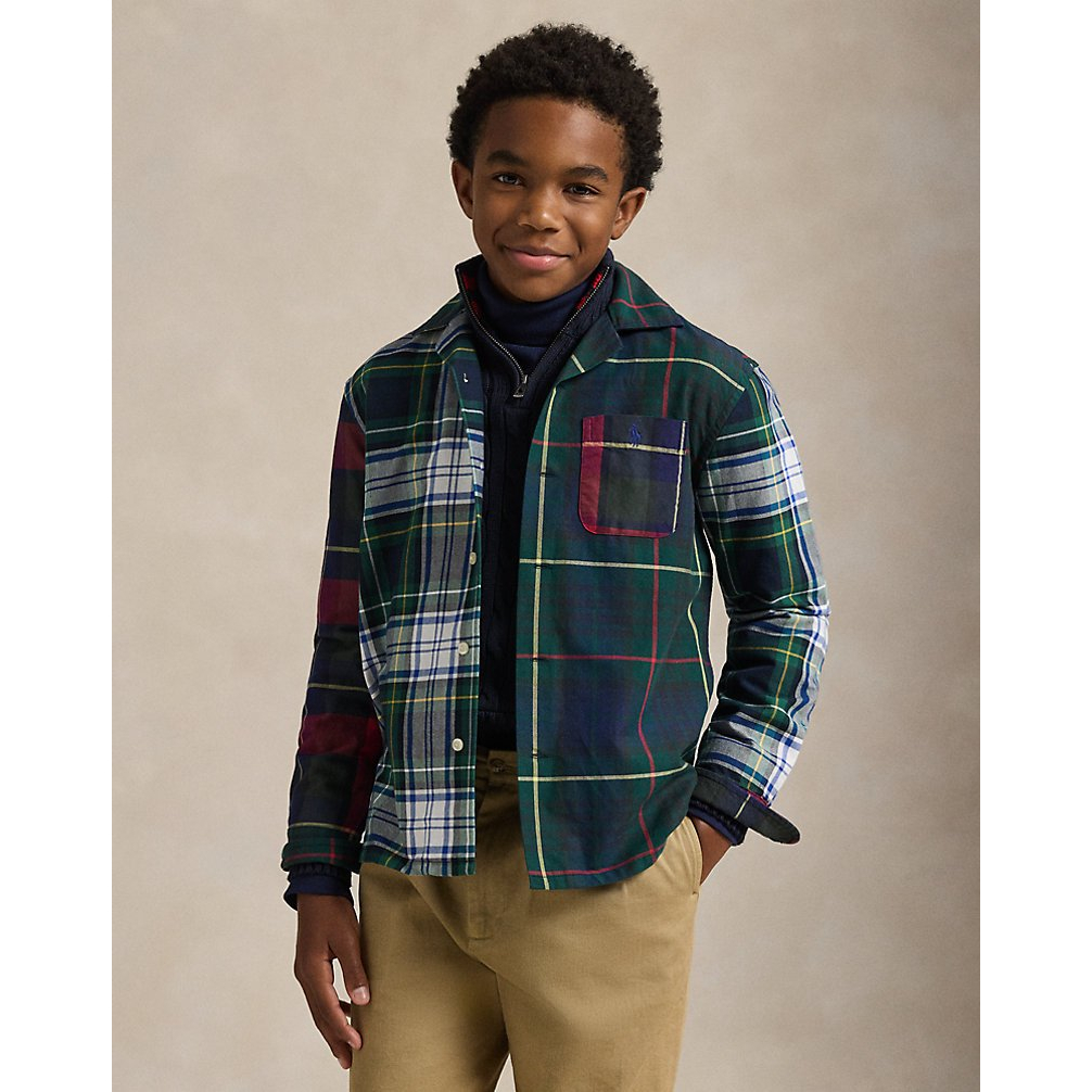 'Plaid Cotton Oxford Fun Shirt' pour Garçons