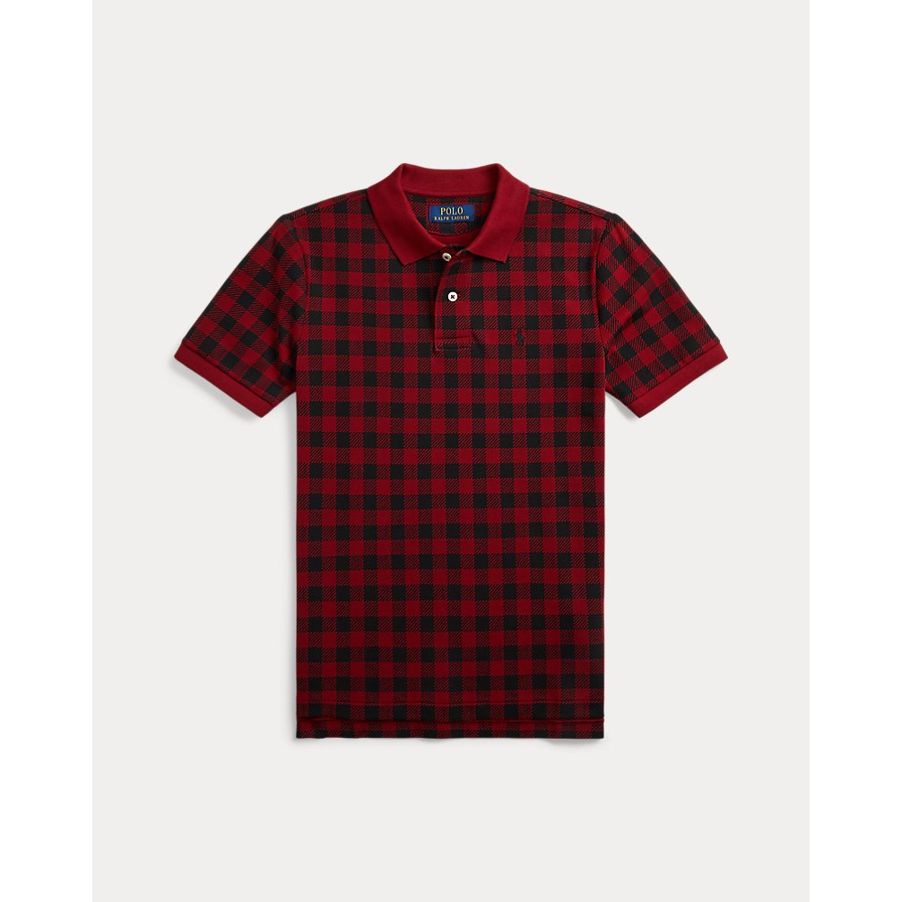 'Buffalo Check Cotton Mesh Polo Shirt' pour Garçons