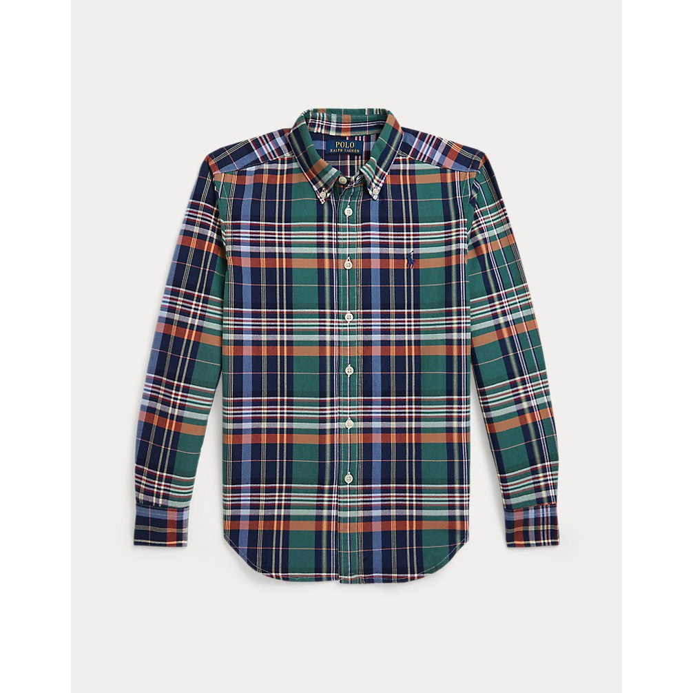 'Plaid Cotton Oxford Shirt' pour Garçons