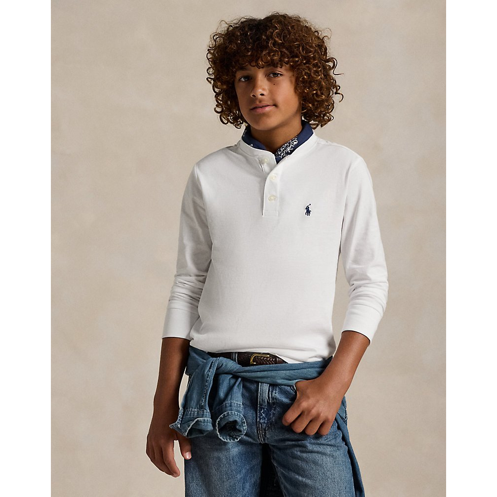 'Cotton Jersey Henley Shirt' pour Garçons