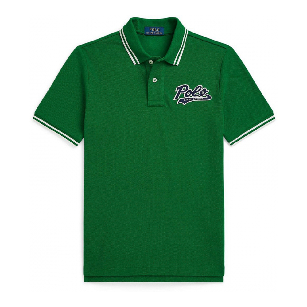 'Logo Cotton Mesh Polo Shirt' pour Garçons