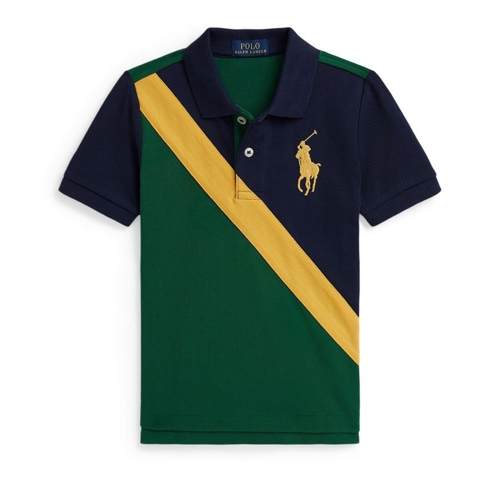 'Striped Poplin Polo Shirt' pour Garçons