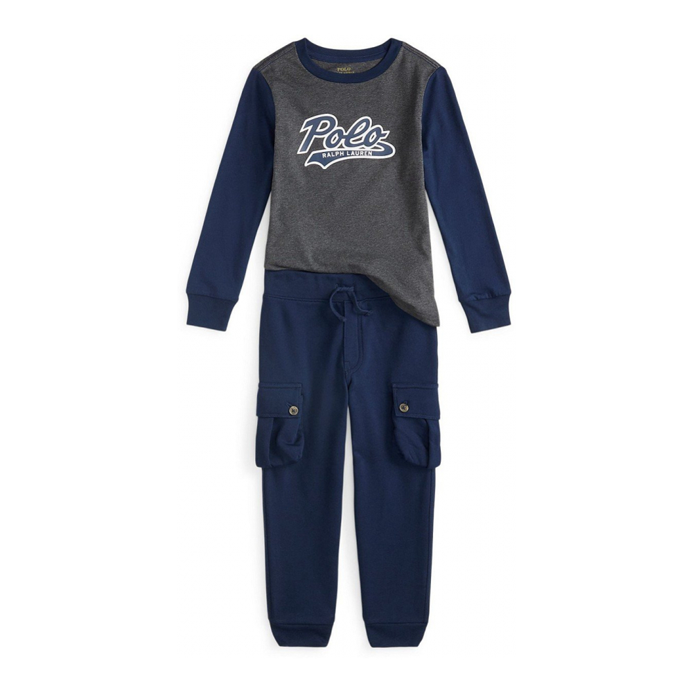 '2-Piece Logo Jersey T-Shirt Fleece Jogge' pour Garçons