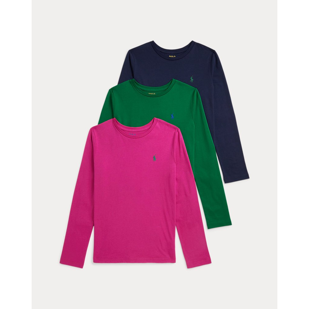 'Cotton Jersey Long-Sleeve Tee 3-Pack' pour Filles