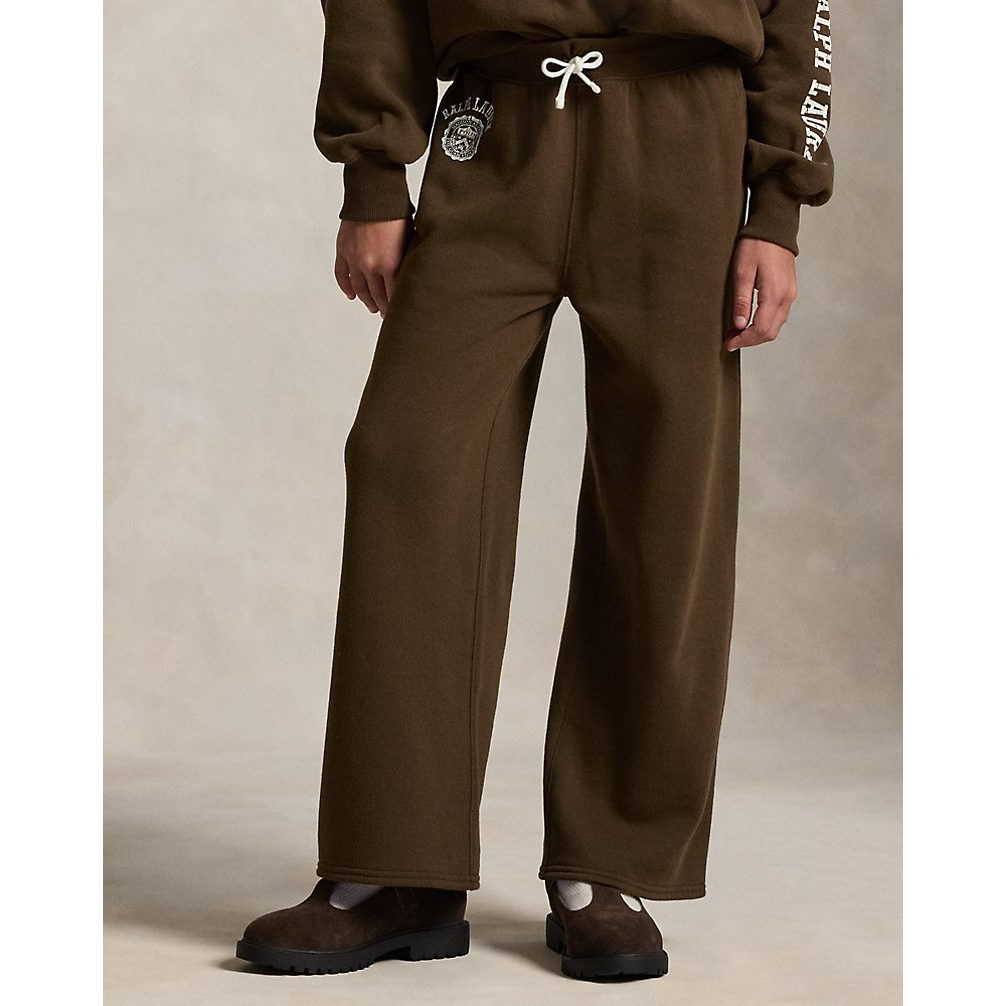 'Logo Crest Fleece Wide-Leg Pant' pour Filles