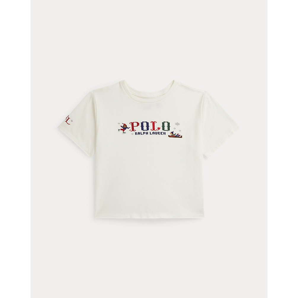 'Logo Cotton Jersey Boxy Tee' pour Filles