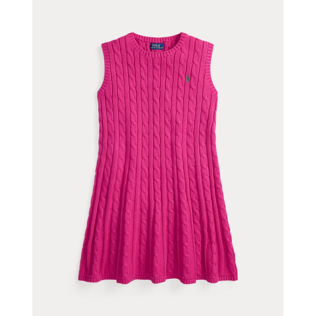 'Cable-Knit Cotton Sweater Dress' pour Filles