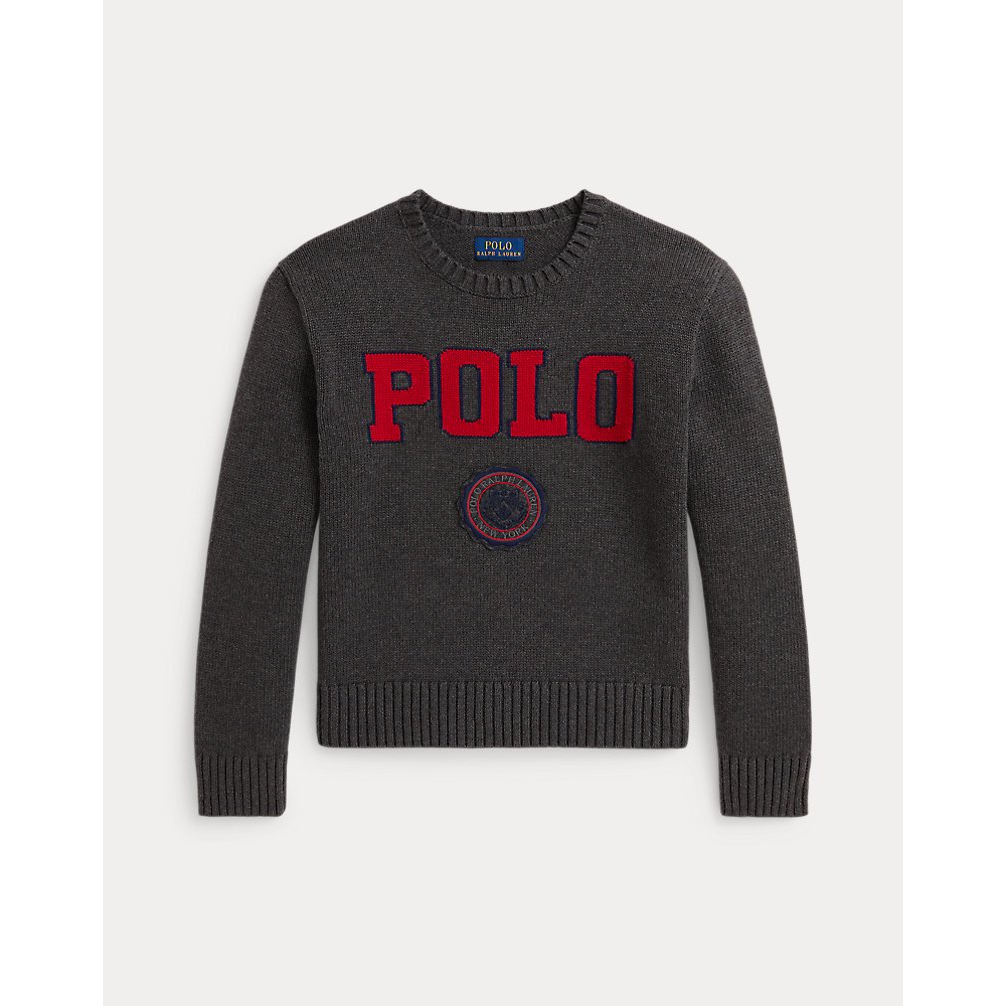 'Logo Crest Cotton Sweater' pour Filles