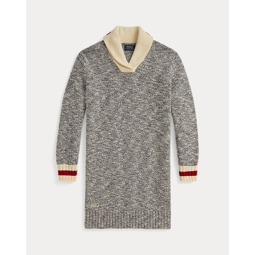 'Shawl-Collar Cotton Sweater Dress' pour Filles